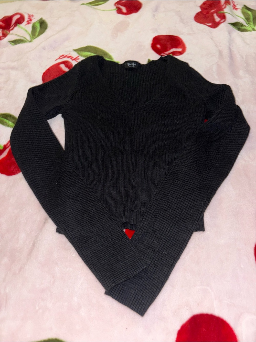 john galt black ribbed sweater top